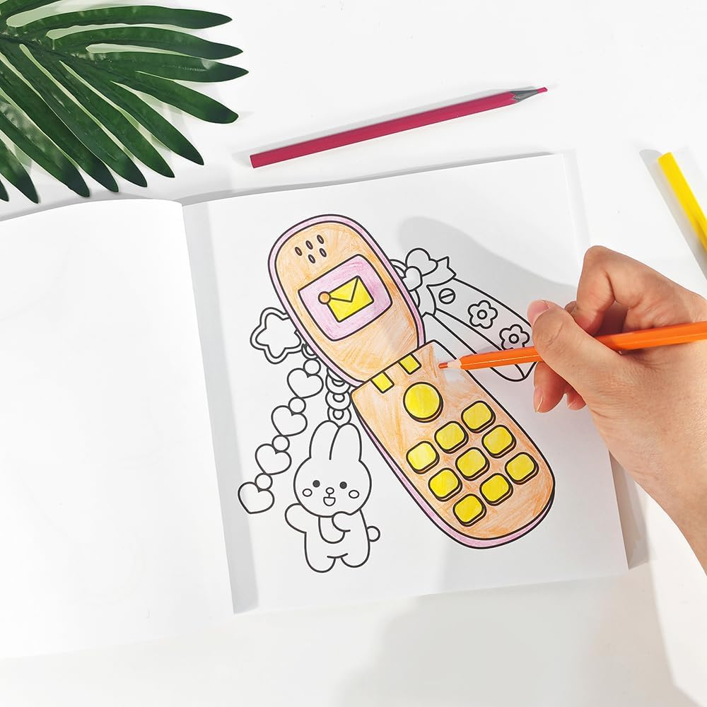 Adorable Coloring Book for Kids Ages 4–8: 40 Unique Single-Sided Pages to Prevent Bleed-Through | Thick Paper for Markers & Crayons | Screen-Free Learning Fun & Family Creative Gift (Cute & Groovy)