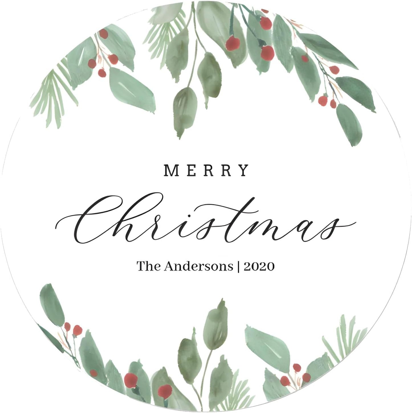 Custom Stickers for Weddings, Birthdays & Businesses - Personalized Labels with Your Logo - Waterproof, Fade and Heat Resistant - Pack of 100-1000 (Wreath F, 2 Inch)