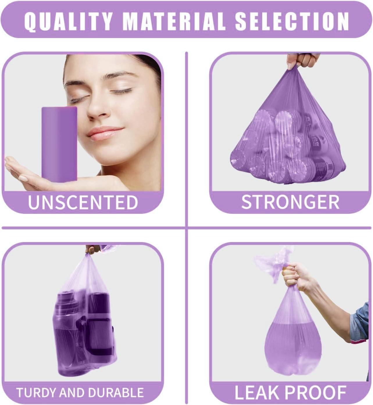 FORID Small Trash Bags - 2.6 Gallon, Colored Durable Unscented Garbage Bag Trash Can Liner For Bedroom, Bathroom, Home, Kitchen, Office - 90 Count