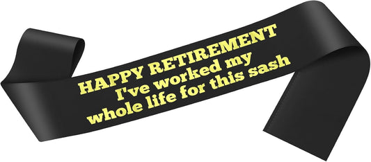 Retirement Sash Gift for Woman Men Retirement Party Decorations Funny Retired Gifts for Coworker Teacher Nurses Boss Friends Mom Grandma Retirees Black Retired Sash