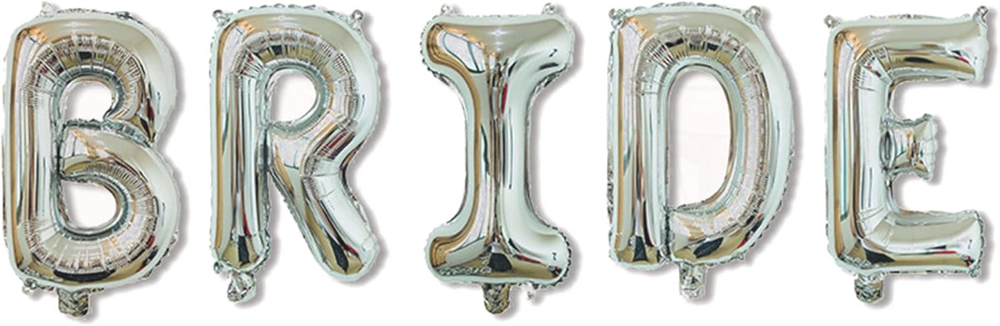 16 Inch Bride Balloons, Silver Bride To Be Balloon For Bridal Shower Decor,Bachelorette Party Decorations, Engagement Party Supplies