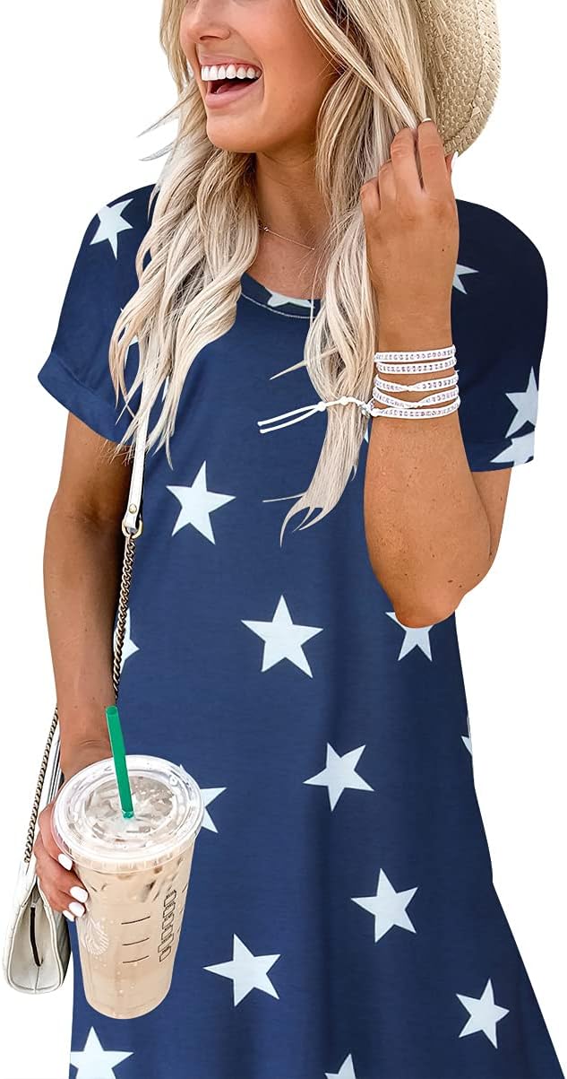ANRABESS Womens Summer Maxi Dress Short Sleeve Casual Loose Long T Shirt Dresses Split Vacation Beach Sundress Travel Outfits