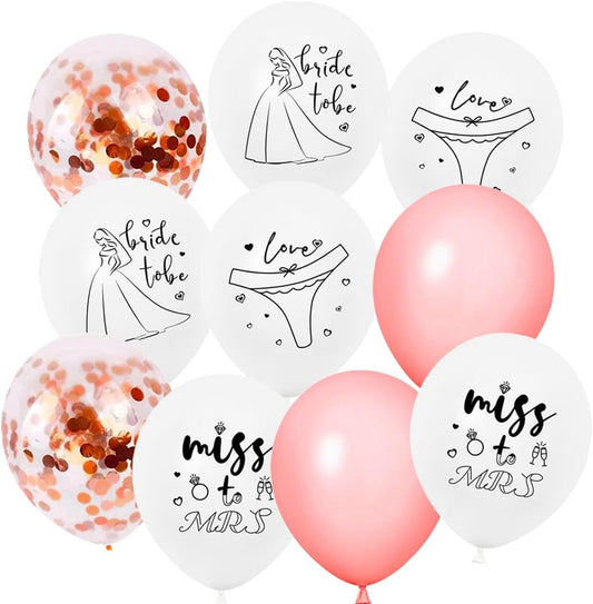 Bachelorette Balloon Rose Gold Bride Balloons Printed for Bachelorette Party Decorations,Bridal Shower Decorations