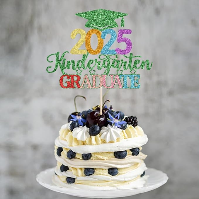 Kindergarten Grad Cake Topper,2025 Graduation Cake Topper,Peace Out Kindergarten Next Stop 1st Grade cake Decorations,2025Kindergarten Graduation Party Decorations Supplies