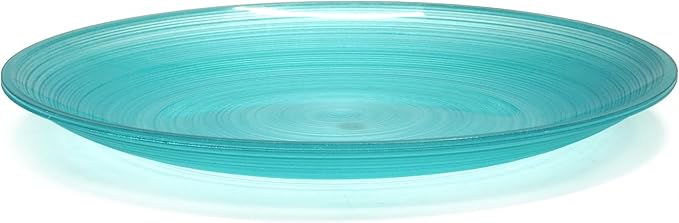 OCCASIONS 50 Plates Pack (25 Guests) Aqua Blue Disposable Plastic Plates for Party Wedding - 25 x 10" Dinner + 25 x 7" Salad Dessert Plates Premium Vintage Design - Belize in Aqua