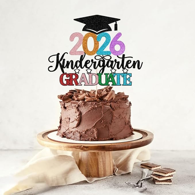Kindergarten Grad Cake Topper,2026 Graduation Cake Topper,Peace Out Kindergarten Next Stop 1st Grade cake Decorations,2026 Kindergarten Graduation Party Decorations Supplies