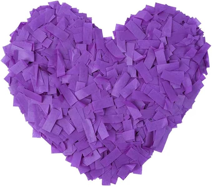 [6 Pack] 12 Inch Biodegradable Purple Confetti Poppers | Confetti Cannons for Wedding Celebration, Birthday PartyChristmas Eve and New Year Celebration