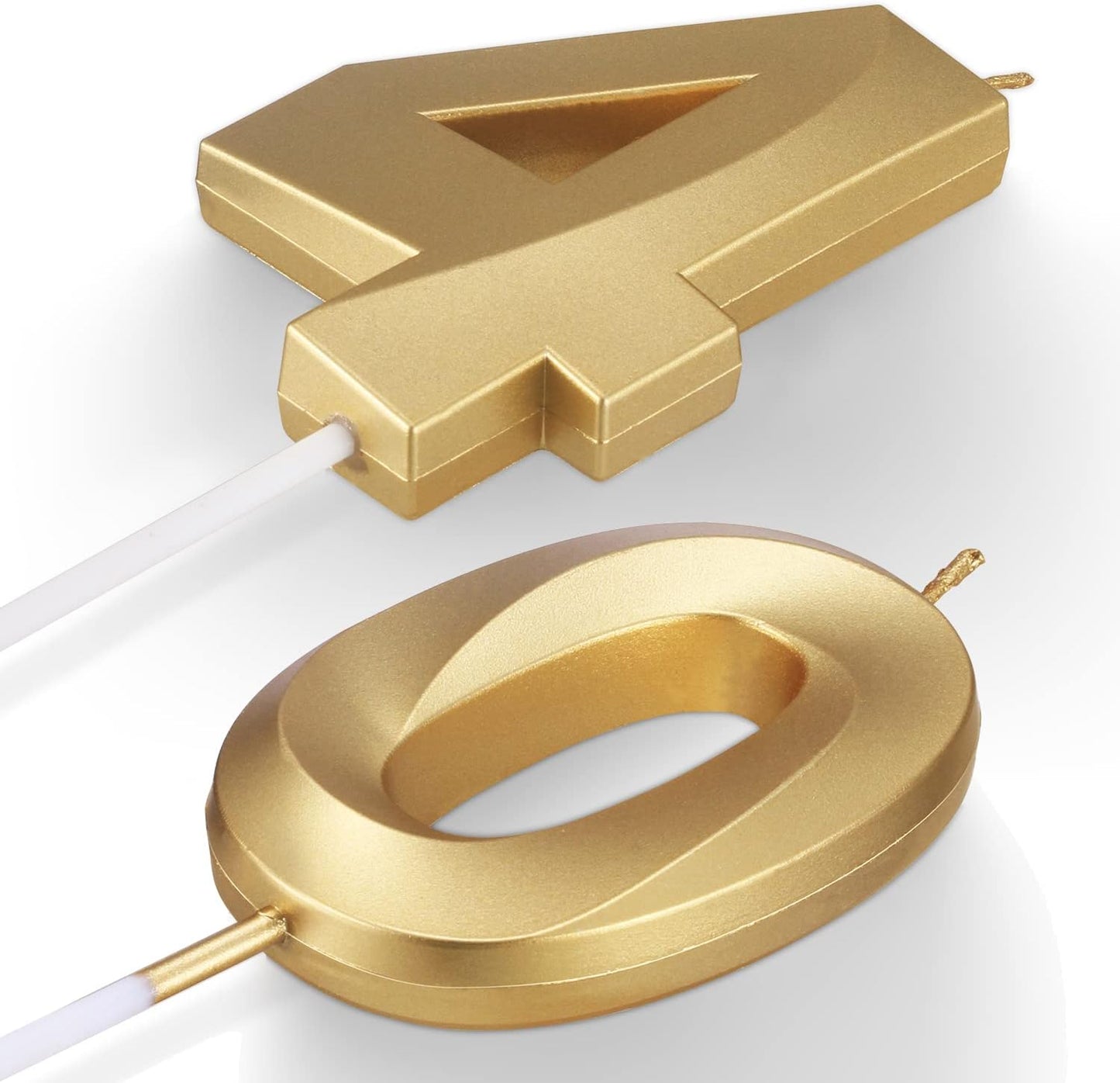 40th Birthday Candles for Cakes Numbers Candle Happy 40 Birthday 3D Designed Wedding Anniversary Party Cake Topper Decorations (40, Gold)