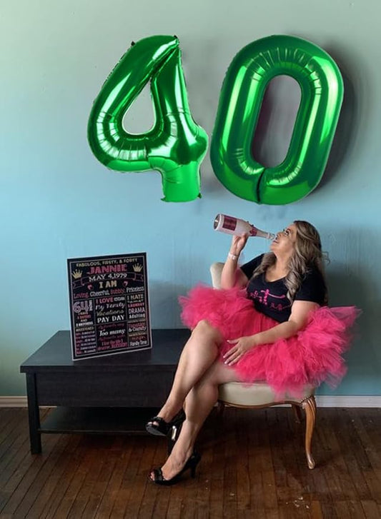 40 Inch Large Numbers Balloon, 4 Dark Green Ballon for 4th 14 40 44 Birthday Party, Balloon 4 Number for Graduations Wedding Supplies