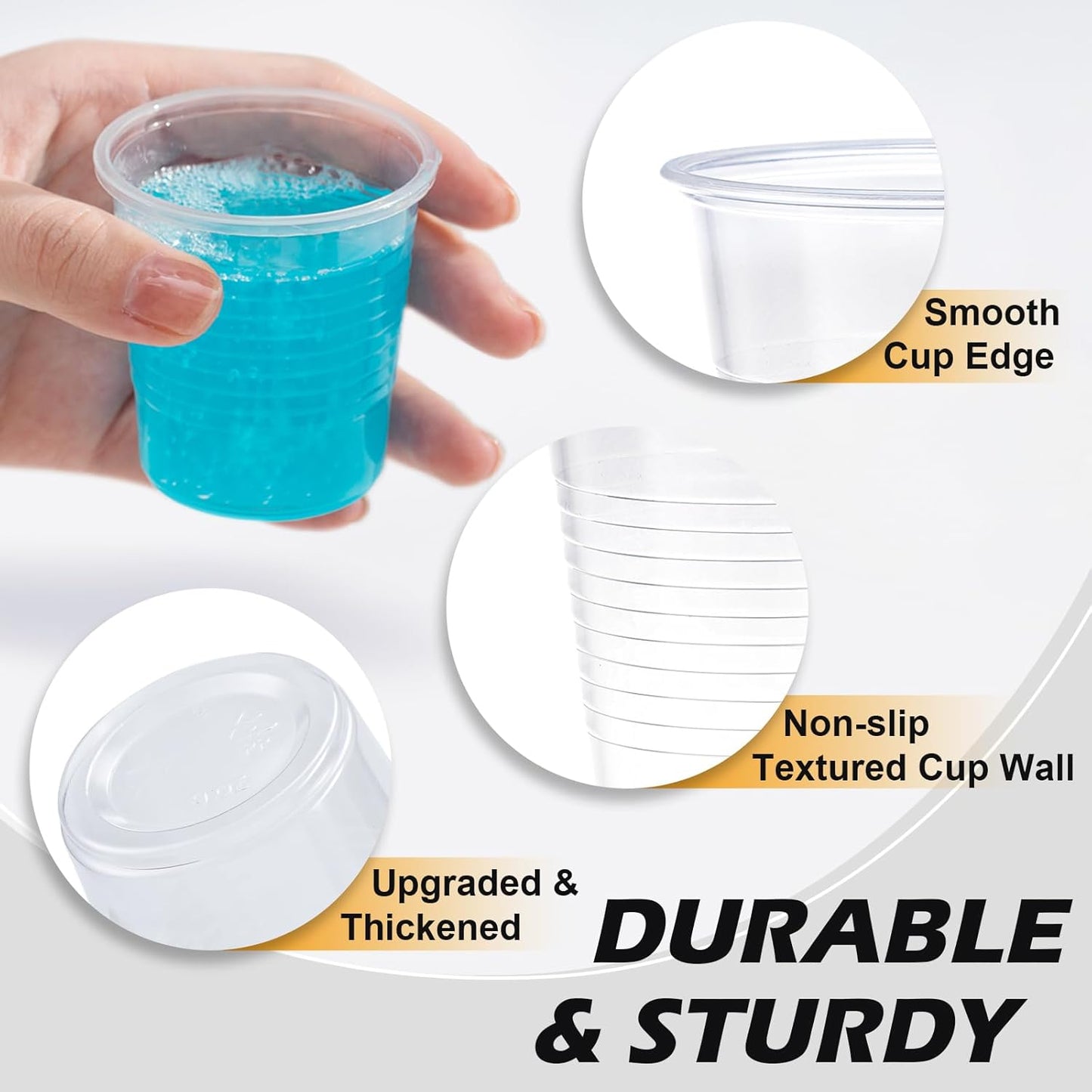 1500 Pack 3 oz Plastic Cups, Clear Disposable Plastic Cups Bulk, Small Mouthwash Cup, Cold Drinking Cup for Travel, Bathroom, Travel, Picnic
