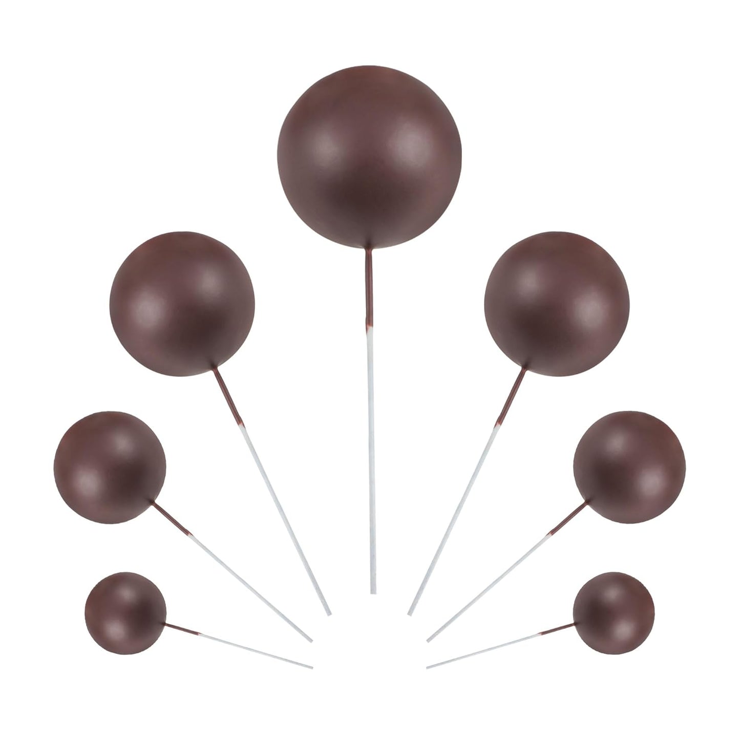 Gyufise 30Pcs Ball Cake Toppers Balls Cupcake Toppers Foam Ball Shaped Cake Picks DIY Balloons Cake Insert Topper for Wedding Enagement Baby Shower Birthday Party Cake Decorations Supplies Coffee