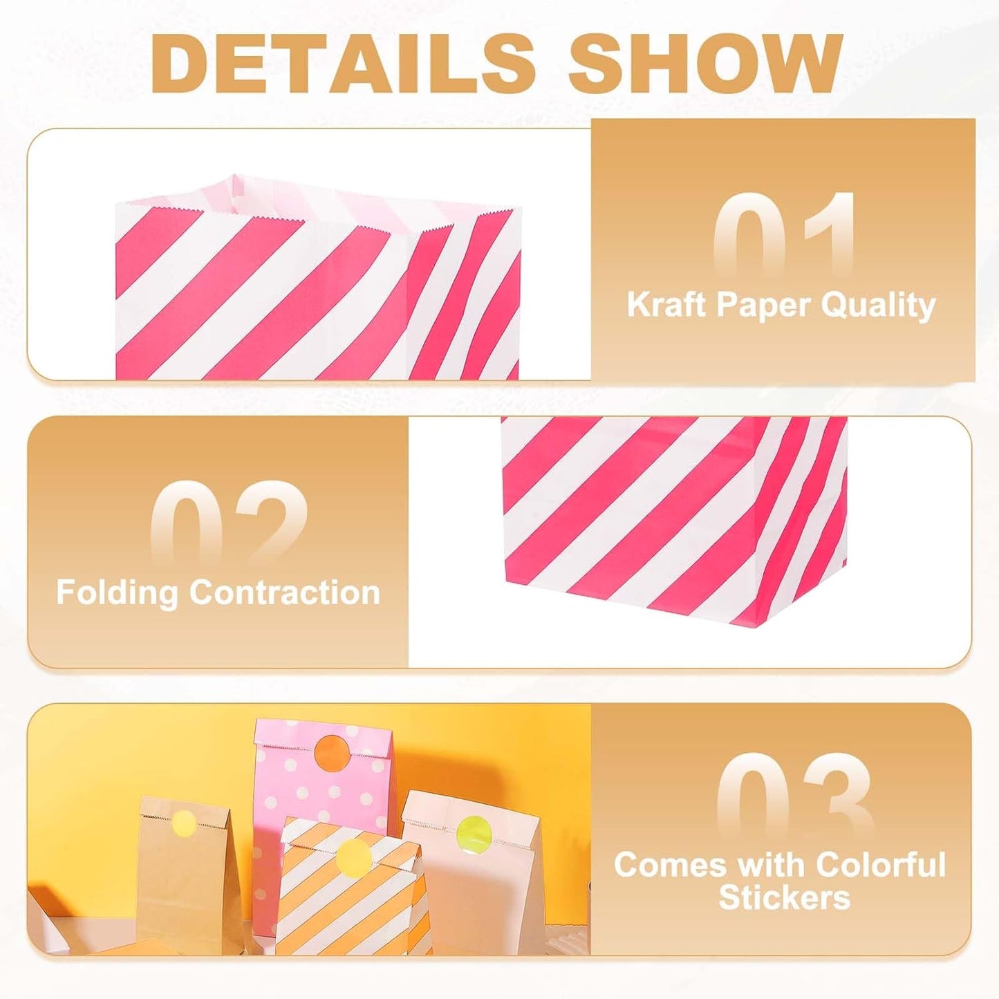 PATIKIL Party Favor Bag, 24 Pcs 5.1x3.1x9.4 Inch Medium Paper Candy Bags Gift Treat Celebration Halloween Goody Birthday Wedding Party with Stickers, Rose Red Twill