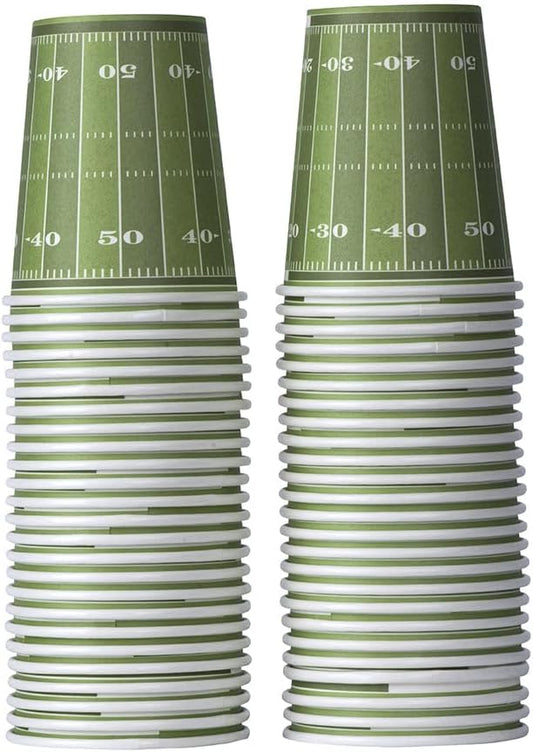 Hammont Football Cups- 9oz Disposable Foot Ball Cups - Football Themed Decorations - Birthday | Football Party Supplies (50 Pack)
