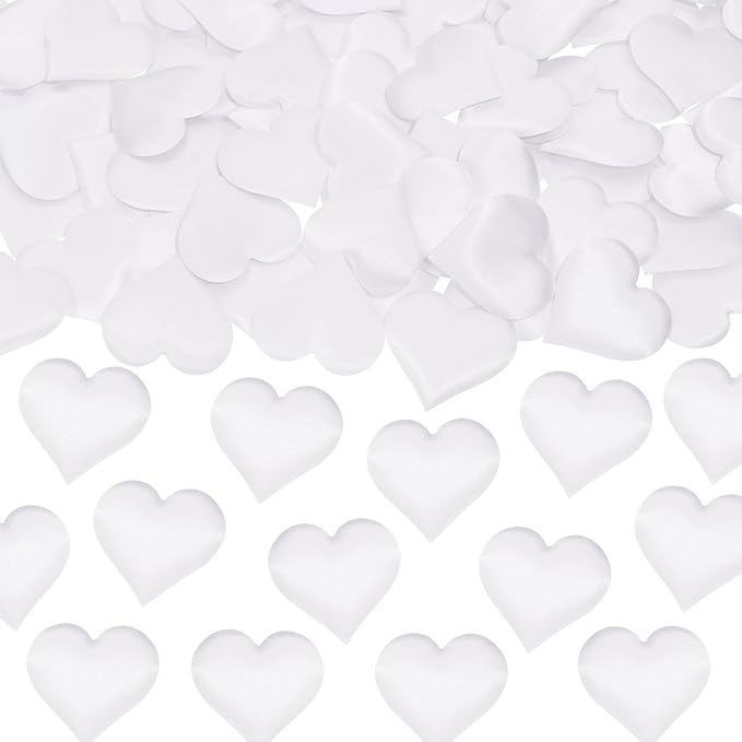 ONLYKXY 200Pcs 3.5cm Big Sponge Confetti Decor Glitter Flower Heart Shape Petals Table Decoration for Wedding Party Valentine's Day Scatter Ponge Petal Confetti (White)