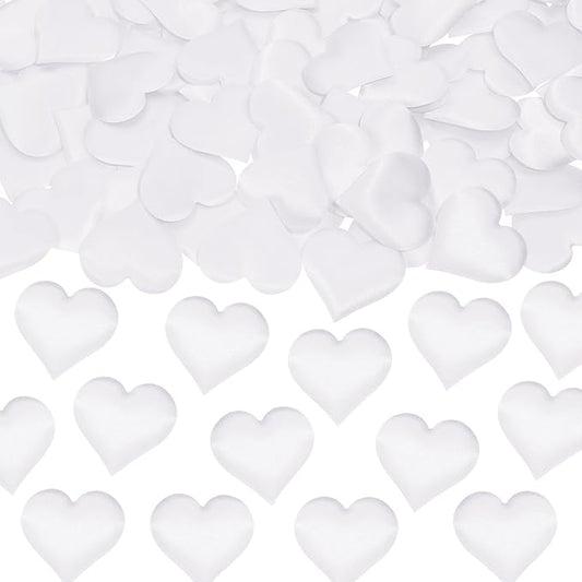 ONLYKXY 200Pcs 3.5cm Big Sponge Confetti Decor Glitter Flower Heart Shape Petals Table Decoration for Wedding Party Valentine's Day Scatter Ponge Petal Confetti (White)