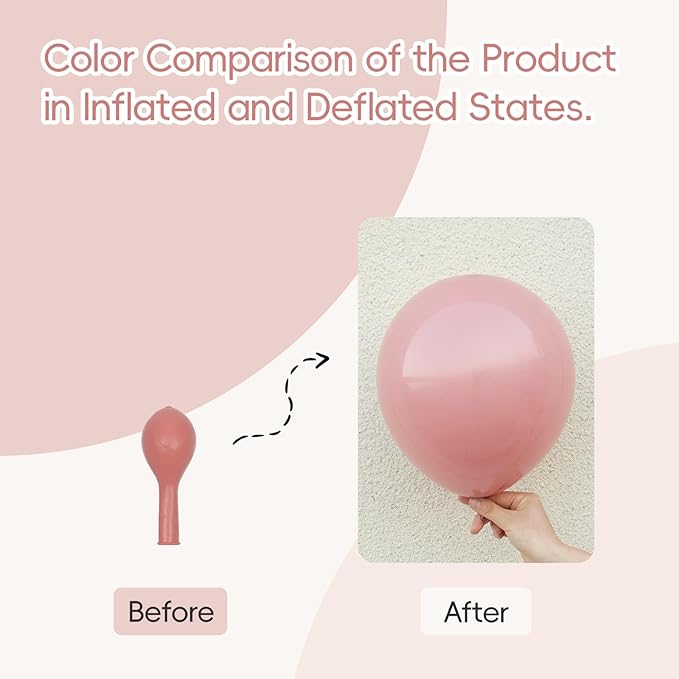Dusty Pink Balloons 12 inch, Dusty Rose Latex Balloons 50pcs Party Balloon for Boho Wedding Baby Shower Gender Reveal Birthday Party Decorations