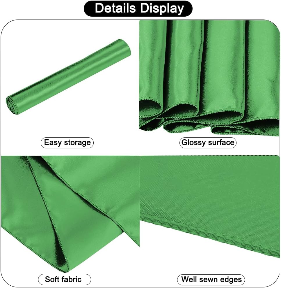 12 Pack Satin Table Runner 12 x 108 Inch Long Satin Table Runners for Wedding Banquet Graduations Birthday Party Decoration (Emerald Green)