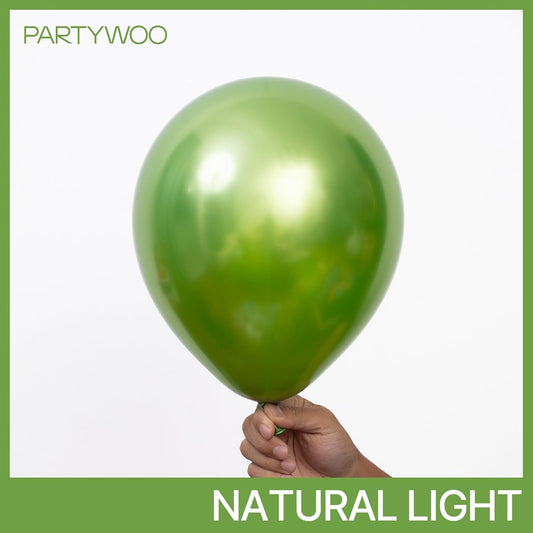 PartyWoo Metallic Green Balloons 100pcs Different Sizes of 18 12 10 5 Inch Metallic Apple Green Balloons for Graduation Spring Forest Summer Wedding Baby Shower Birthday Party Decorations Green-G121