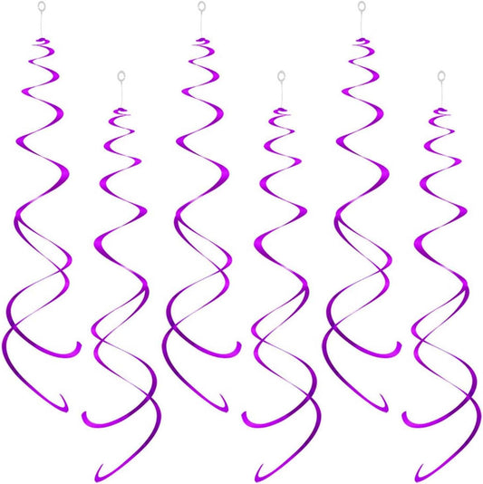 Party Swirl Decorations, Hanging Swirl for Ceiling Decorations, Purple, Pack of 30