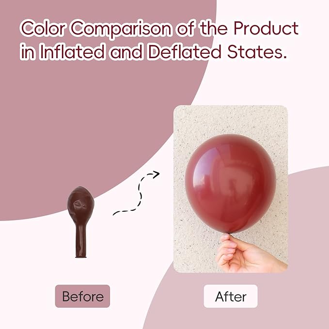 Burgundy Balloons 12 inch, Maroon Balloons 50pcs Party Balloons for Birthday Graduation Wedding Baby Shower Valentine's Day Party Decorations