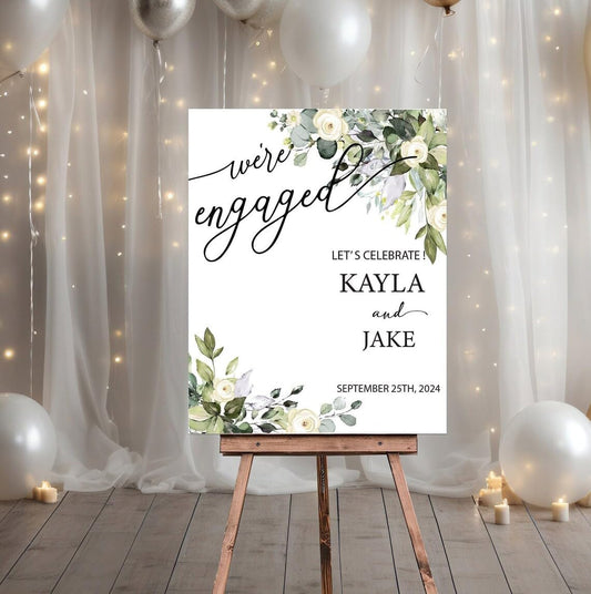 Personalized Engagement Welcome Sign, Engagement Party Sign, Engagement Decor, Engagement Decorations, Engagement Sign, Engaged Sign, We Are Engaged Welcome Sign #11