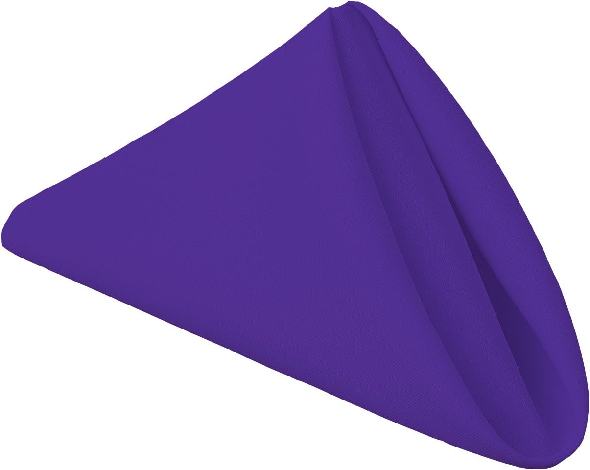 Gee Di Moda Cloth Napkins - 17 x 17 Inch Purple Dinner Napkins - Set of 12 Soft & Absorbent Washable Fabric Cloth Table Napkins with Hemmed Edges for Hotel Restaurant, Holiday Parties & Wedding