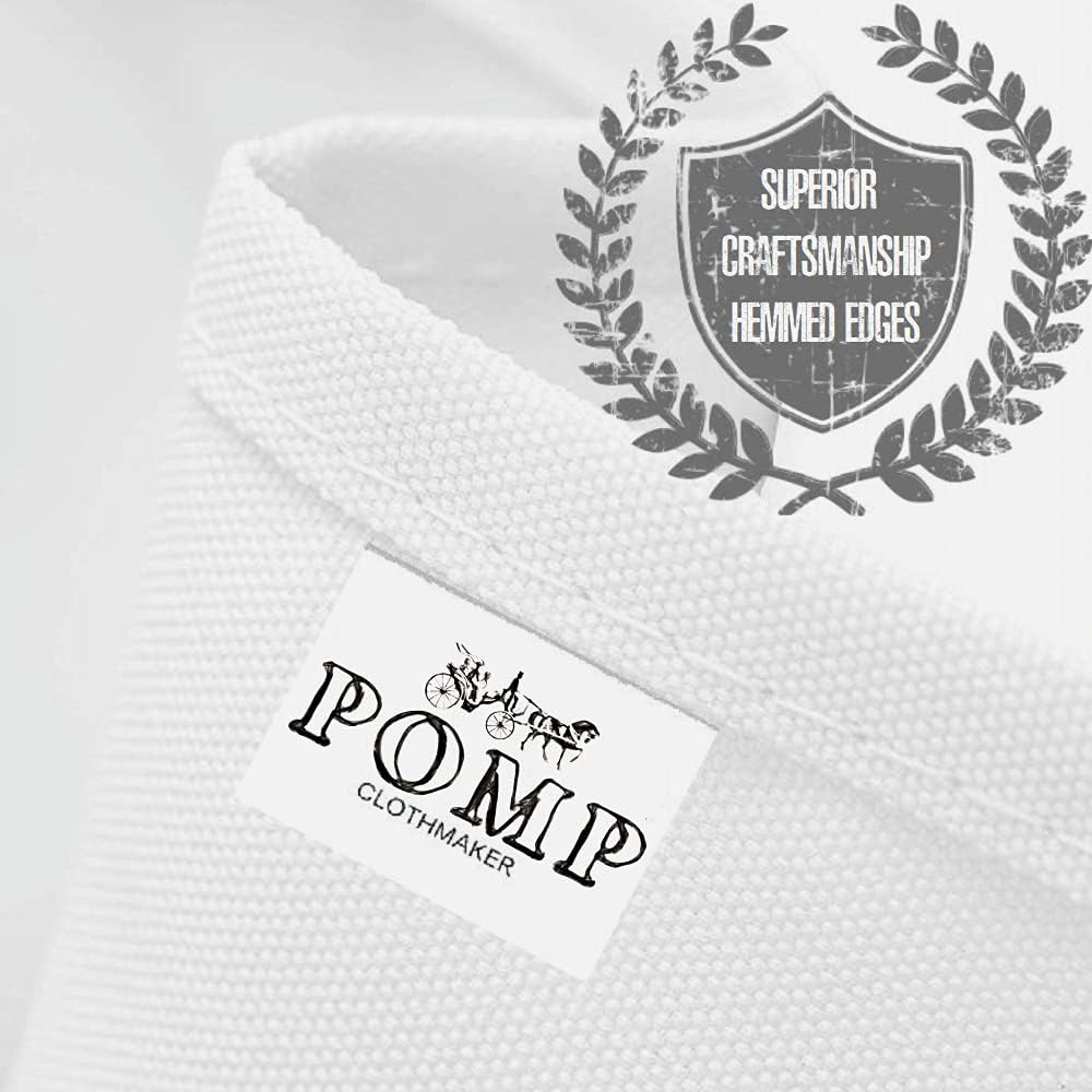 Pomp Pure White 60" x126" Poplin Polyester Tablecloth (4 Pack) | Wrinkle + Stain Resistant Easy Care Premium Fabric | Fits 8FT Rectangle Table