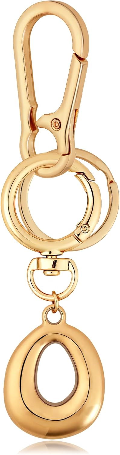 Gold Bubble Heart Initial Bag Charms for Handbags – Cute Initial Letter Keychain for Women, Purse Charms, Gold Gift