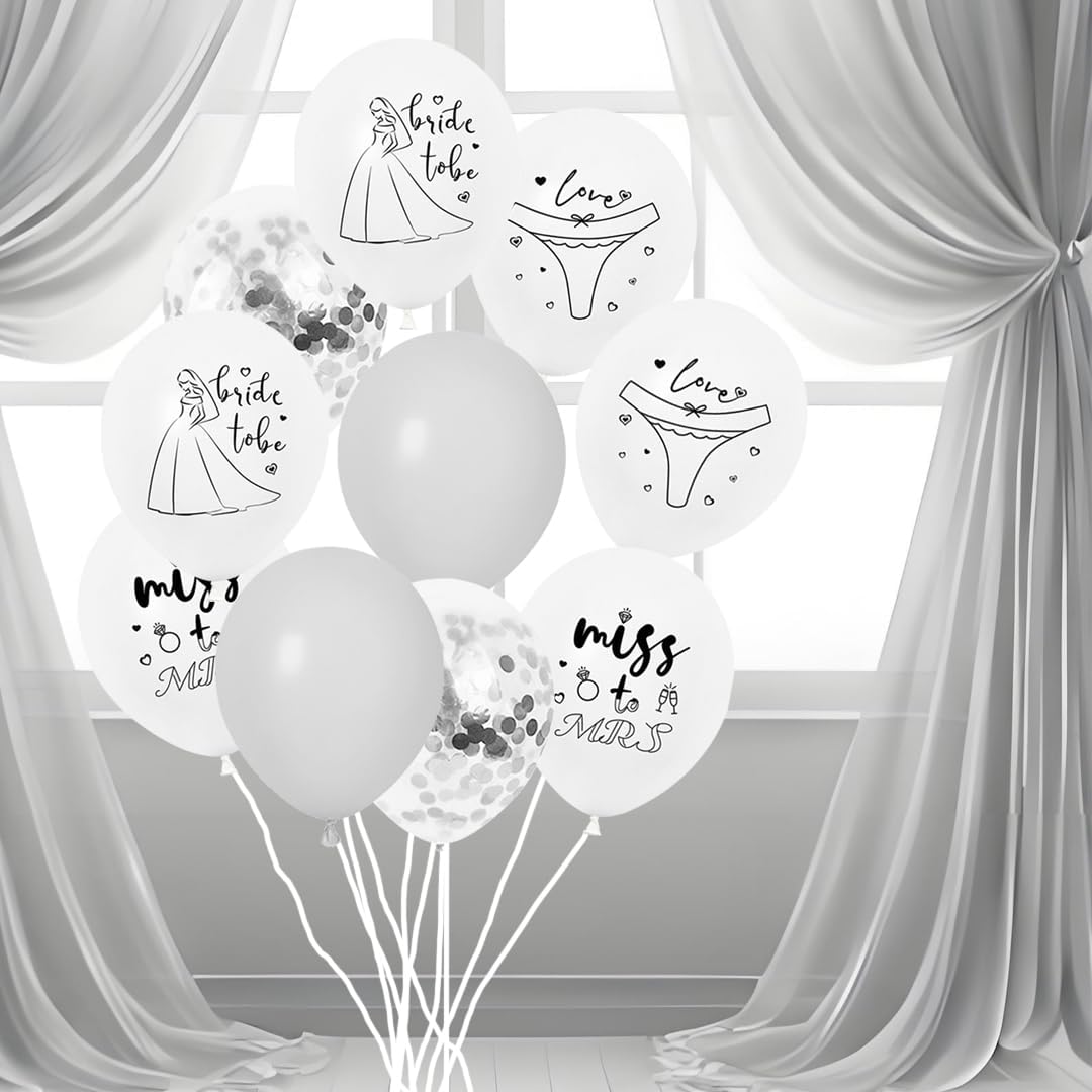 Bachelorette Balloon Silver Bride Balloons Printed for Bachelorette Party Decorations,Bridal Shower Decorations