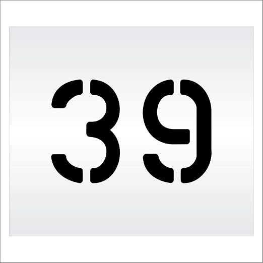 Pavement, Curb, and WheelStop Stencils - 6 inch Double Number Stencil - (39) - 6" x 9" x 1/8" (128 mil) - Pro-Grade
