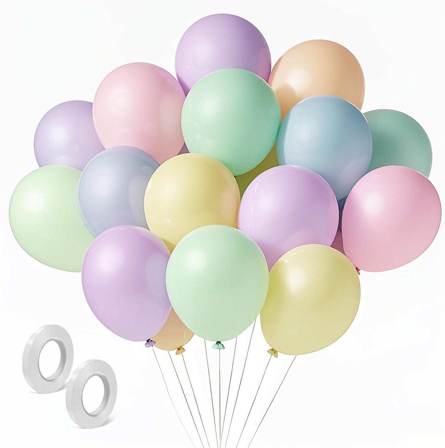 Pastel Balloons Latex Pastel Birthday Decorations 100 Pack 12 inch Round Helium Multicolor Macaron Rainbow Decor for Birthday Rainbow Party Baby Shower Wedding Easter Balloons Decorations