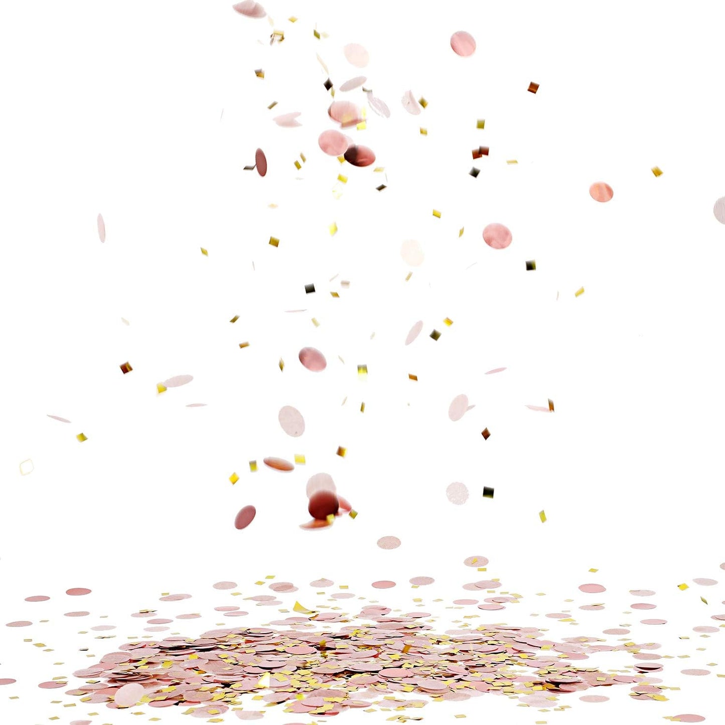 TecUnite Round Tissue Paper Table Confetti Dots for Wedding Birthday Party Decoration, 1.76 oz(Rose Gold Confetti,1.5 cm plus 2.5 cm)