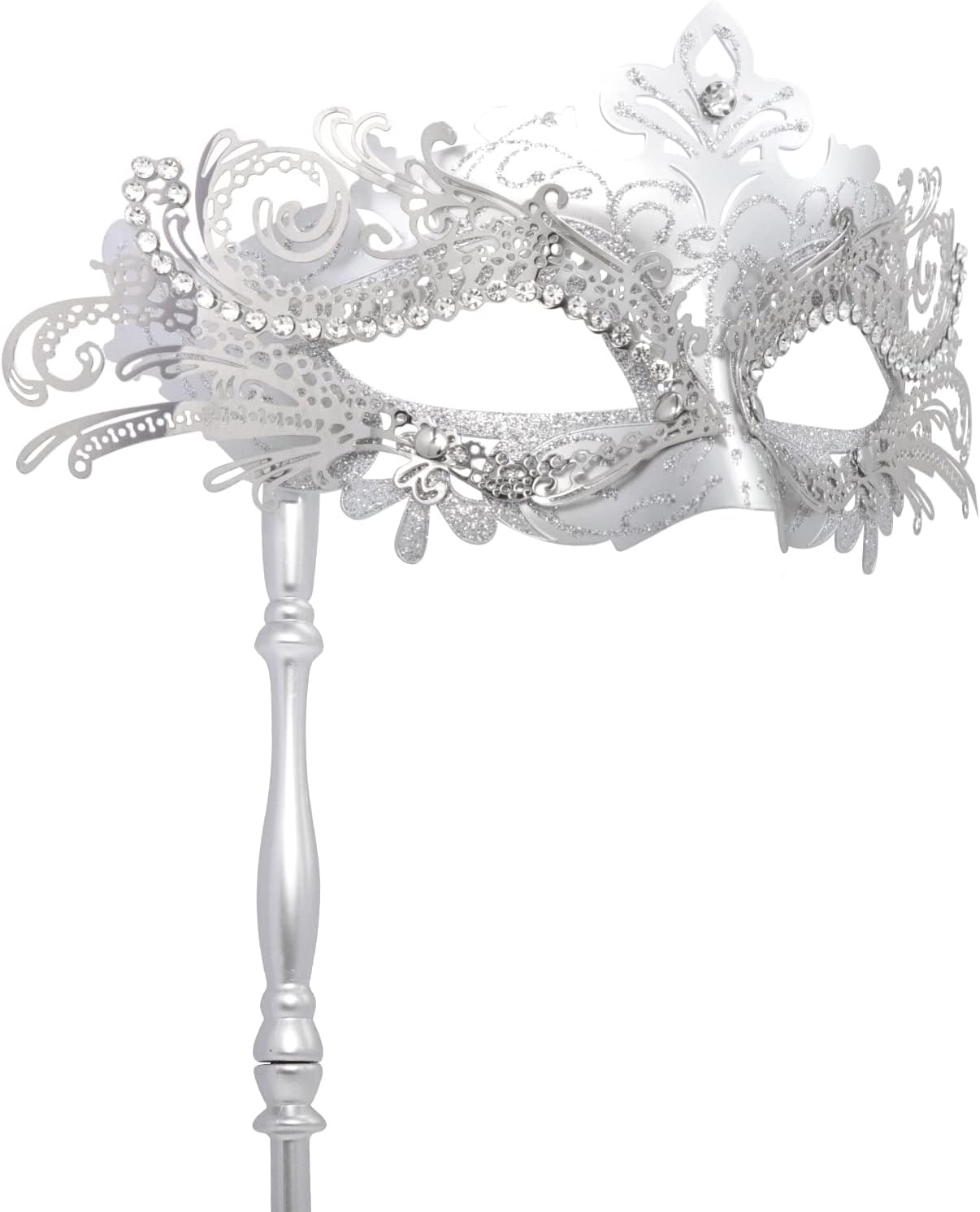 Coddsmz Masquerade Mask with Stick Venetian Mask Mardi Gras Decorations for Womens Halloween Costume Mask