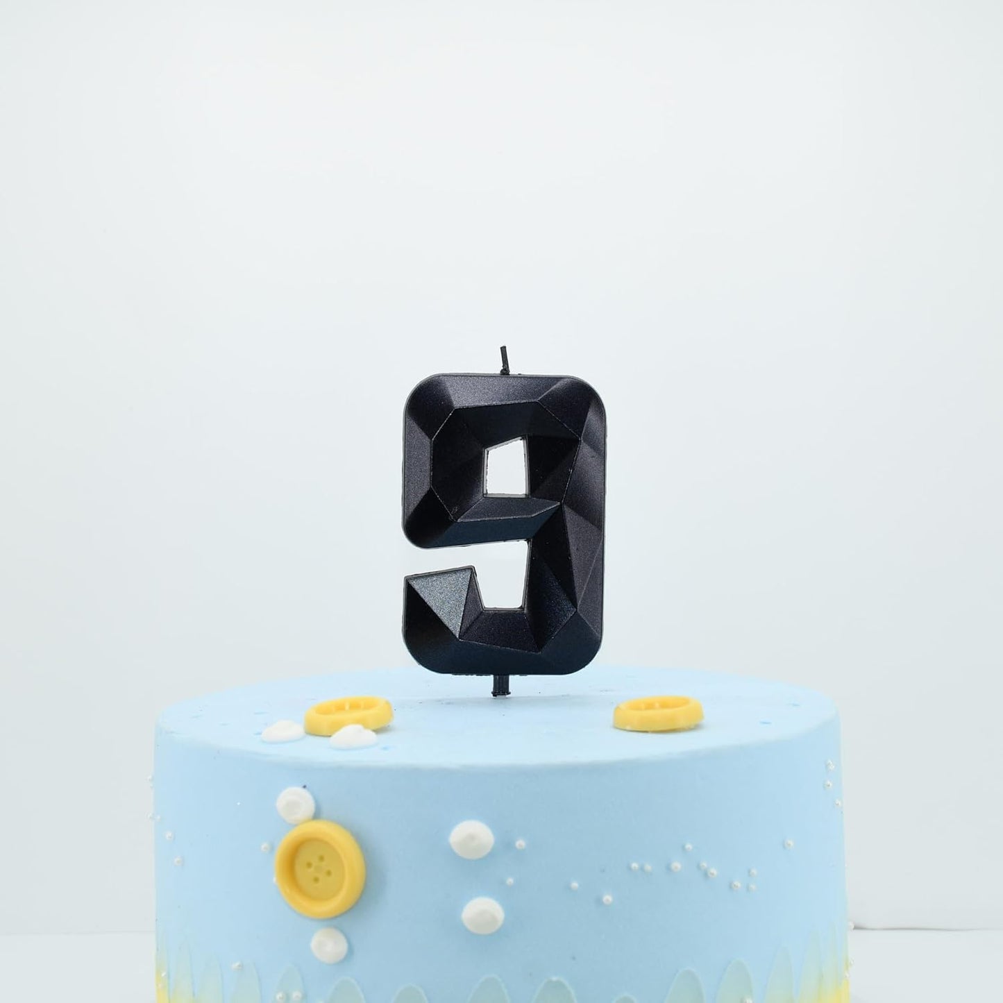 DERVENTA Large Birthday Candle Number 3D Black 3.7 inch Party Celebration Anniversary Decoration Cake Topper 1 Piece (Number 19 Black)