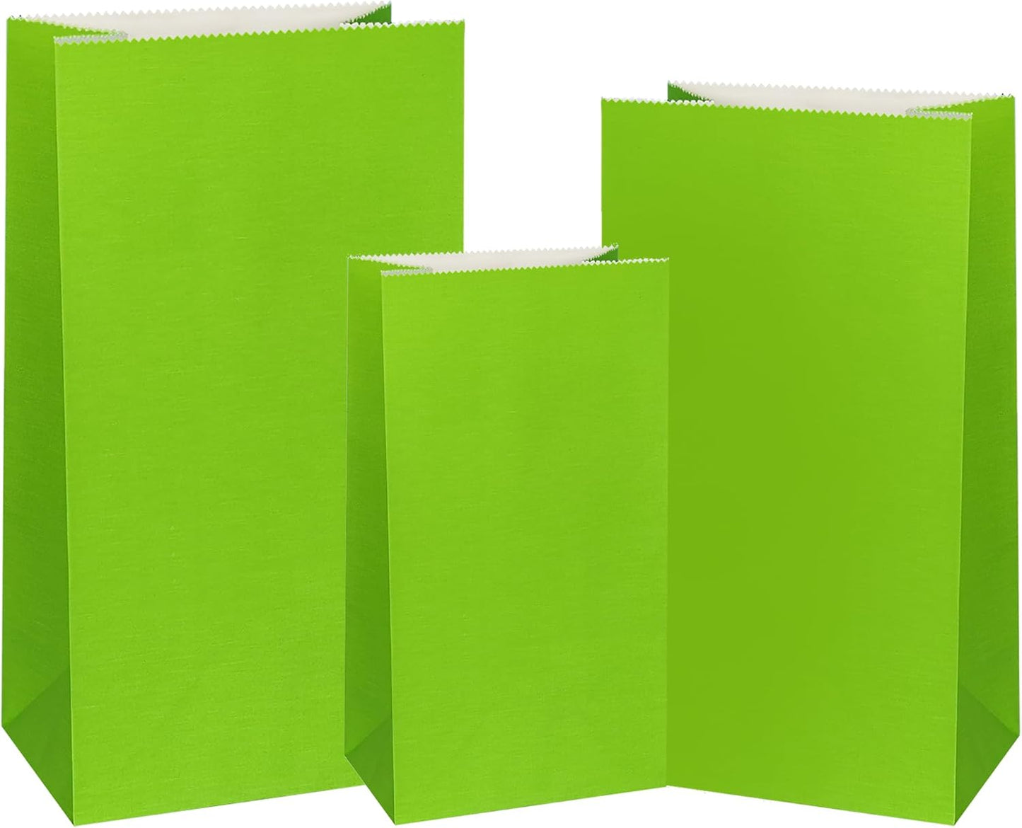 KEYYOOMY Green Paper Bags Small Green Paper Lunch Bags Party Favor Bag Goodie Bag for Wedding Birthday Party (72 CT, 3 Sizes)