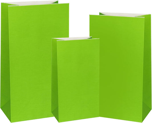 KEYYOOMY Green Paper Bags Small Green Paper Lunch Bags Party Favor Bag Goodie Bag for Wedding Birthday Party (72 CT, 3 Sizes)