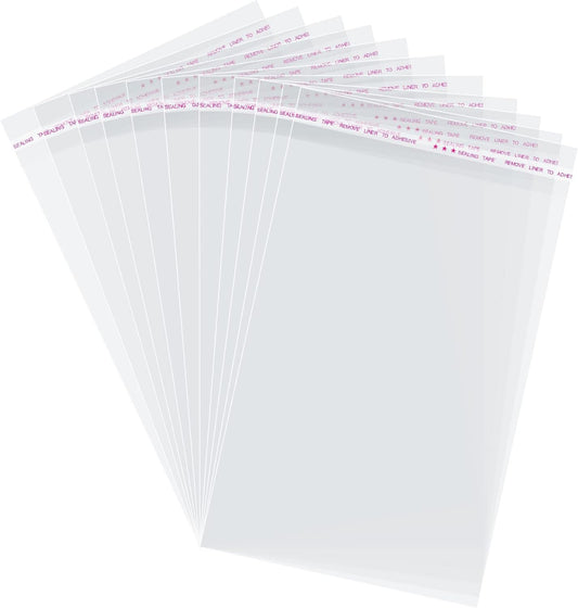 Morepack Self Sealing Cellophane Bags,7x10 Inches 200 Pcs Clear Resealable Cellophane Bags for Packaging Cookies, Favors and Products