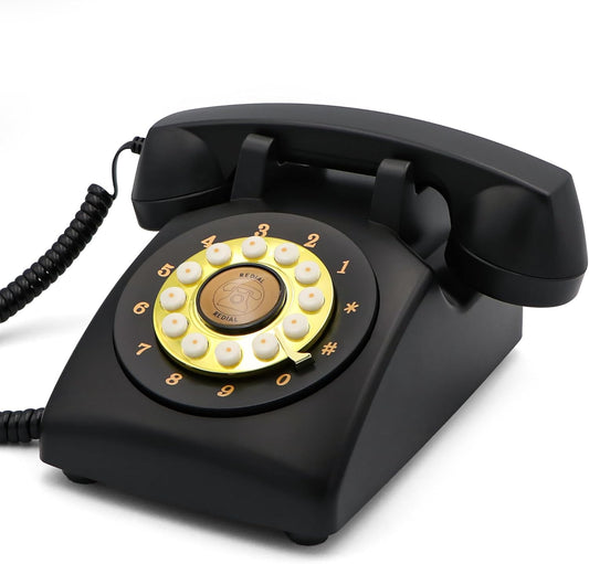 Audio Guest Book Wedding Phone, Retro Audio Phone Guestbook with Clear Voice Recording for Wedding Reception, Bridal Shower, Birthday, Baby Shower, Anniversary, Engagement (Retro Black)