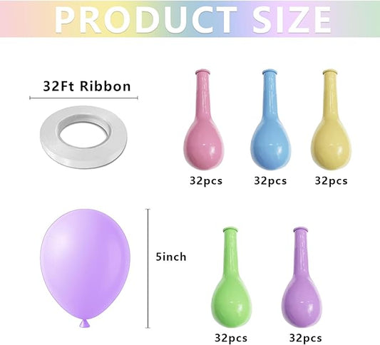5 Inch Pastel Balloons Assorted Colors - 160pcs Small Latex Ballons Bulk Pastel Rainbow Balloons for Balloon Arch Garland, Gender Reveal Decorations, Birthday Party Decorations,globos color pastel