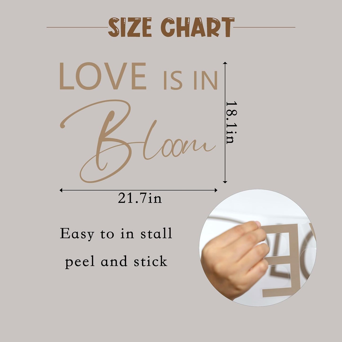 Love is in Bloom Bridal Shower Party Decal Sign - Bridal Shower Engagement Valentine Party Supplies Decoration,Wedding Party Decoration