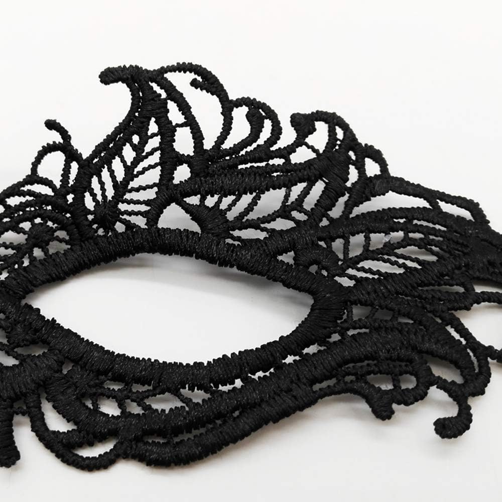 2 Pieces Masquerade Mask for Women Black Lace Mask for Masquerade Ball, Halloween Party