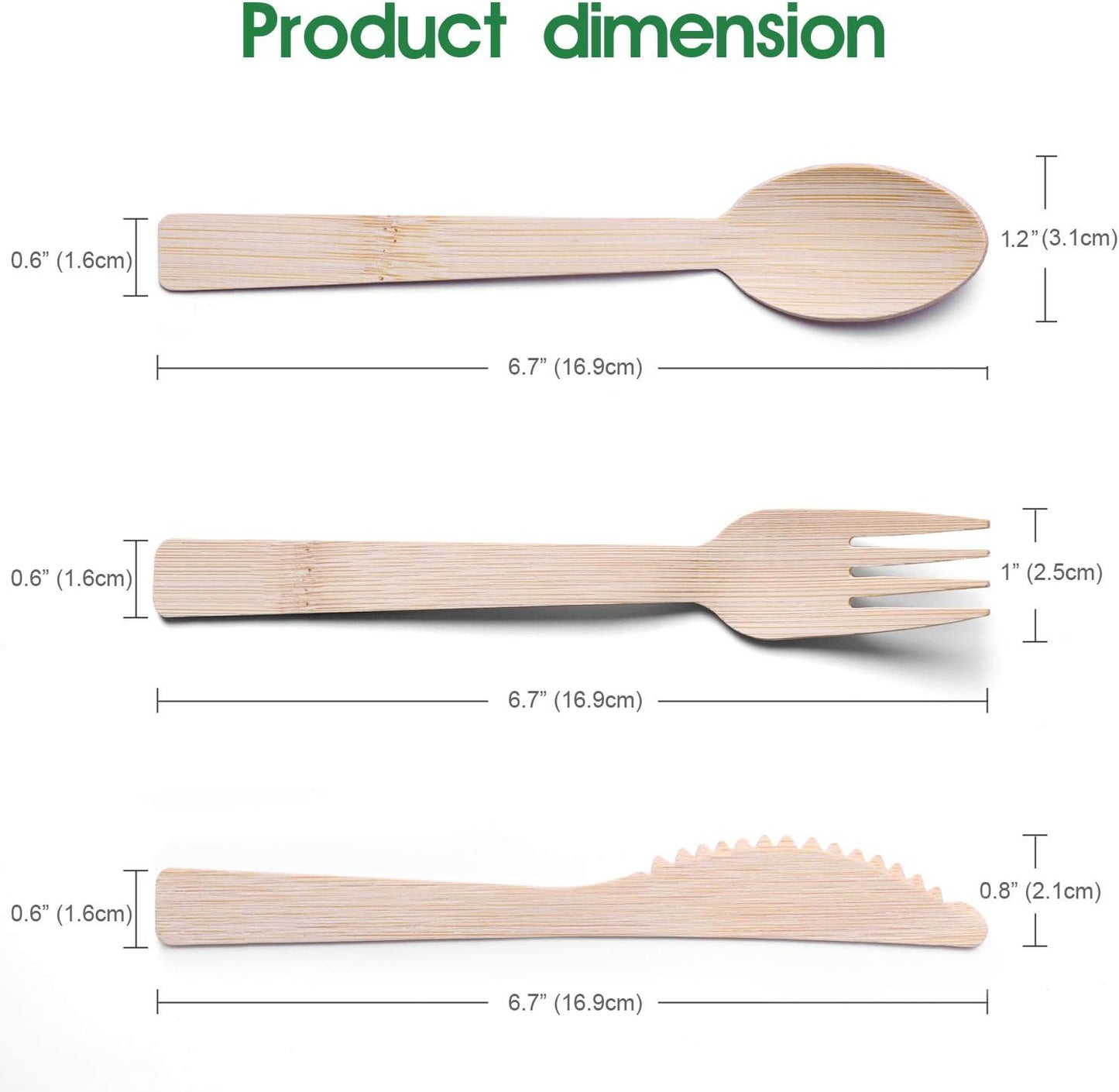 Prerolled Bamboo Cutlery-25 Pack (6.7" 25 Forks 25 Spoons 25 Knives 25 Napkins) Individually Wrapped Forks Spoons and Knives Set Disposable Compostable for Wedding/Camping