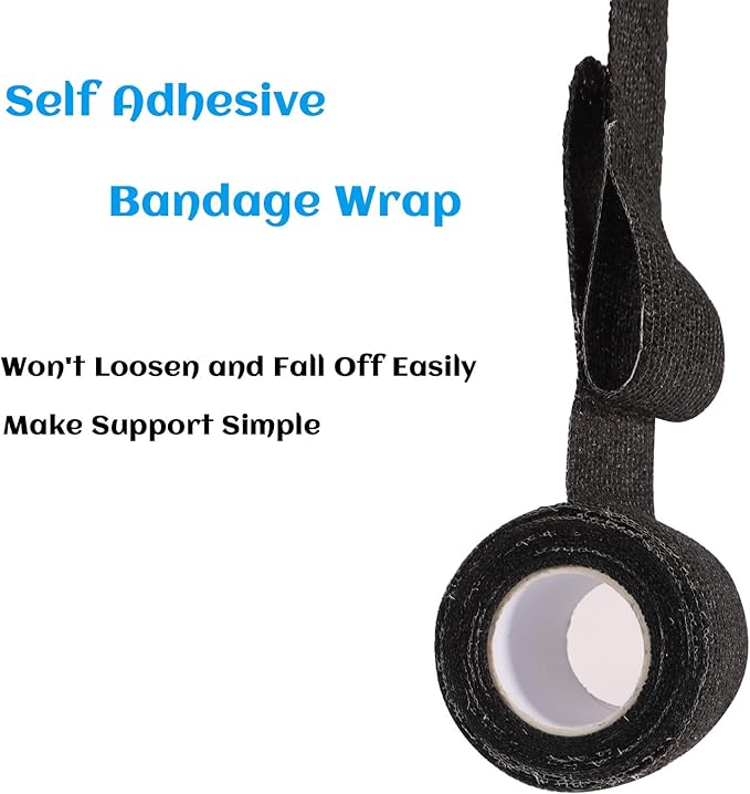 36 Rolls Black Sensi Wrap Elastic Self Adhesive Bandage Wrap 2 Inch, Breathable Cohesive Bandage, Ankle Sprains Swelling Sports Athletic Grip Tape, Dogs Pet Vet Wrap