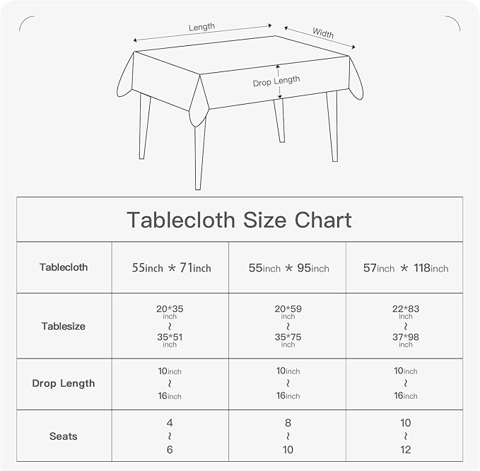 BALCONY & FALCON Gingham Table Cloth Rectangle – Machine Washable Wrinkle-Free Buffalo Checkered Tablecloth for 6ft 8ft Tables, Outdoor Picnic, Party, Kitchen Dining Decor (Green White, 57x118 Inch)