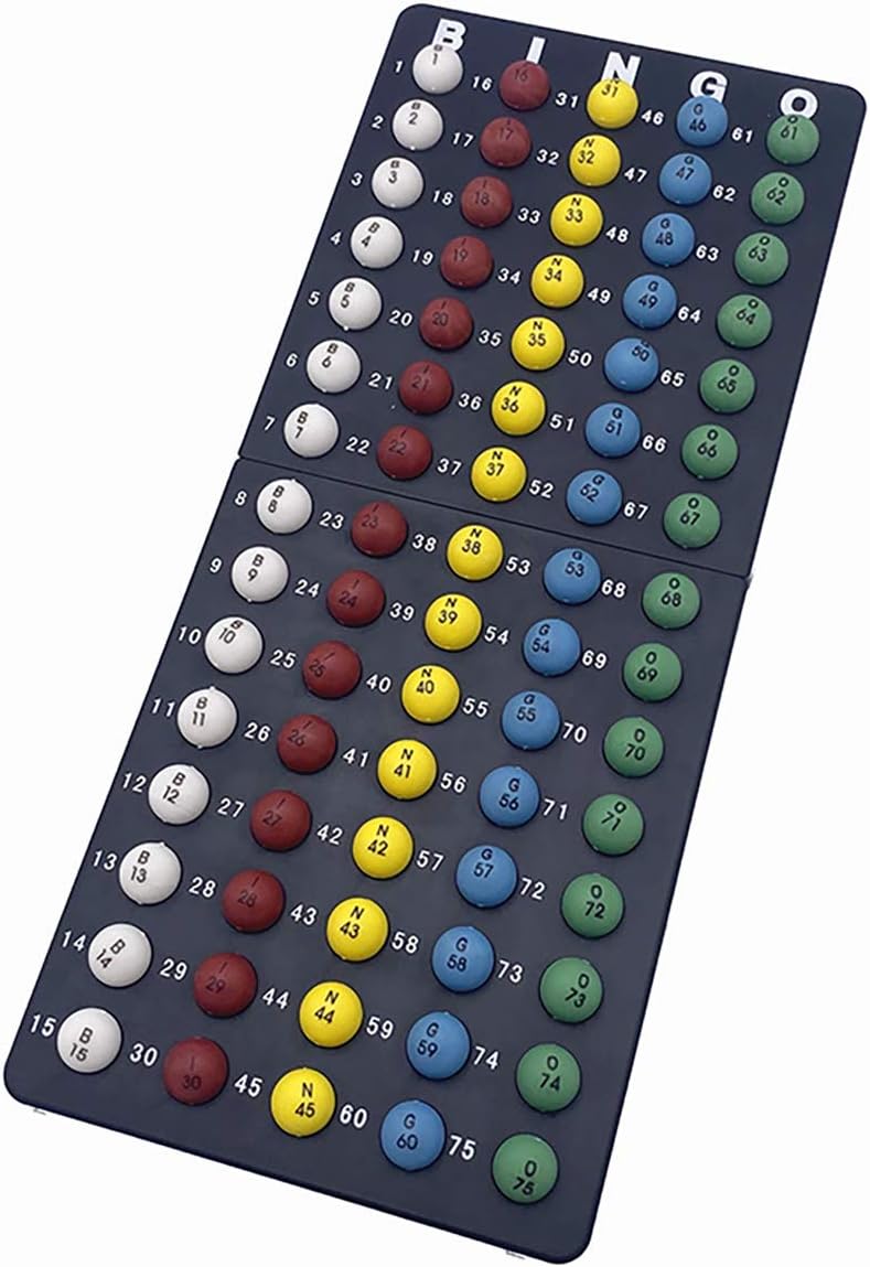 Deluxe Bingo Set- Includes 1000 Colorful Chips with a Bag,100 Mixed Cards,75 Calling Balls with a Bag, 6 Inch Rotary Bingo Cage& Bingo Master Board,Bingo Storage Bag -Ideal for Large Groups