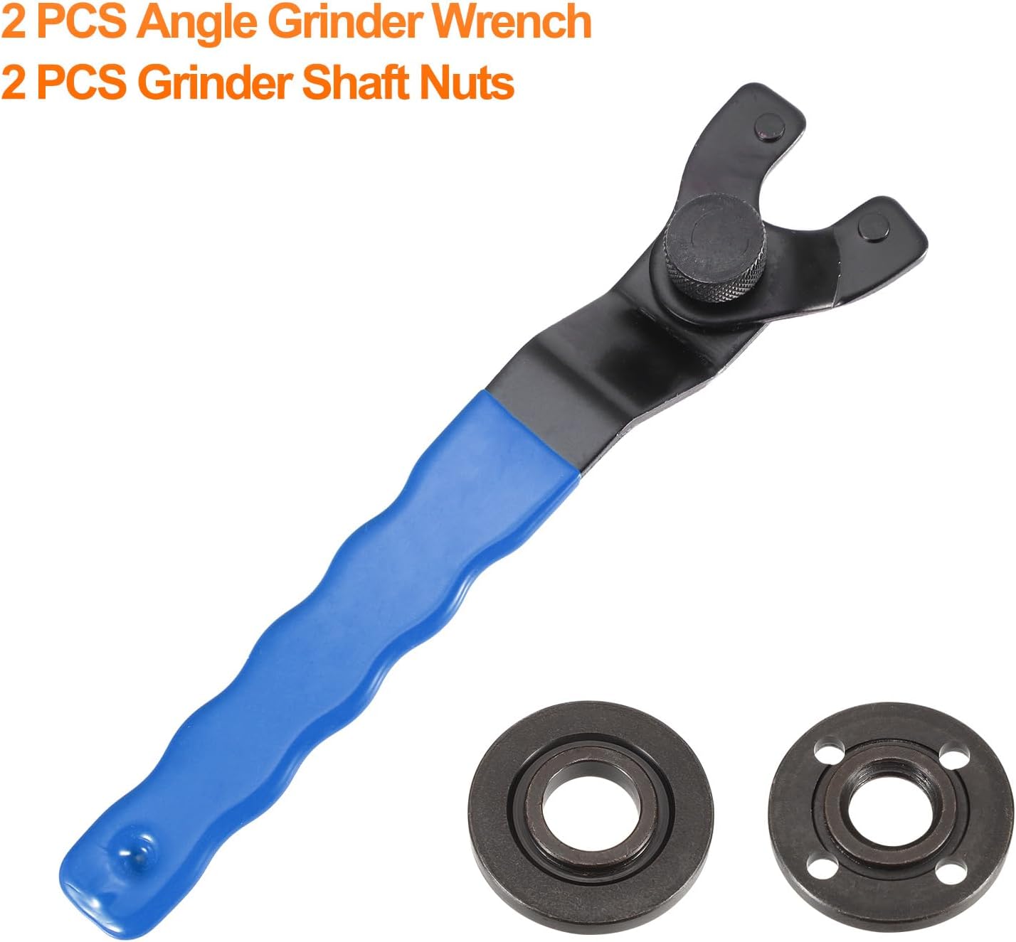 HARFINGTON Adjustable Angle Grinder Wrench Set 0.4"-1.9" Range Universal Lock Nut Pin Spanner Wrench with Grinder Shaft Nut for Angle Grinder Table Grinder, Blue