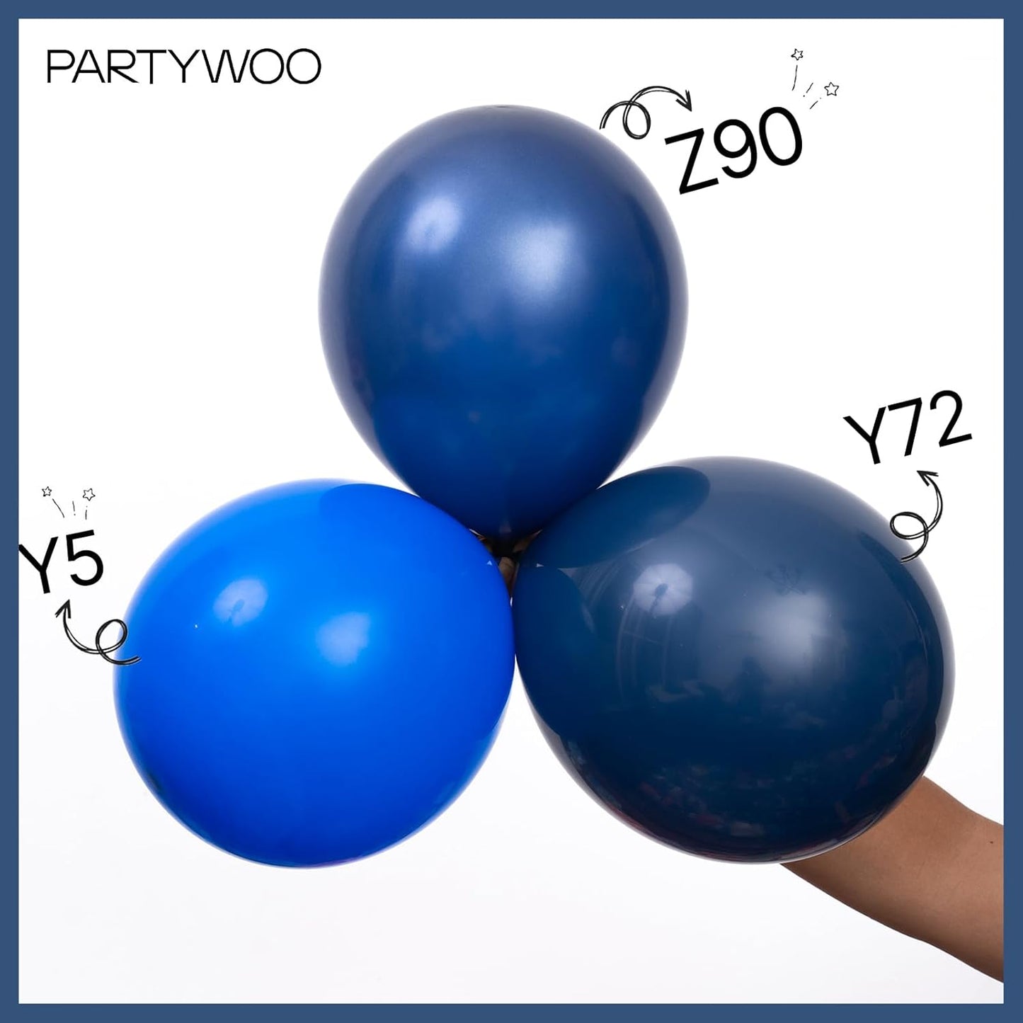PartyWoo Navy Blue Balloons 100 pcs Pearl Navy Balloons Different Sizes Pack of 36 18 12 10 5 Inch Dark Blue Balloon Arch Kit Balloon Garland for Graduation New Year Wedding Party Decorations Blue-Z90