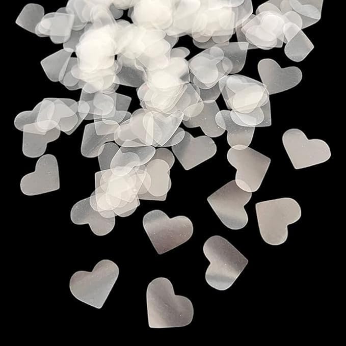 Dissolving Water Soluble Rice Paper White Wedding Heart Shaped Confetti 28000 Pieces 150 Gram Biodegradable Confetti Hearts for Send Off Outdoor Beach Reception Ceremony Celebration Classic Modern