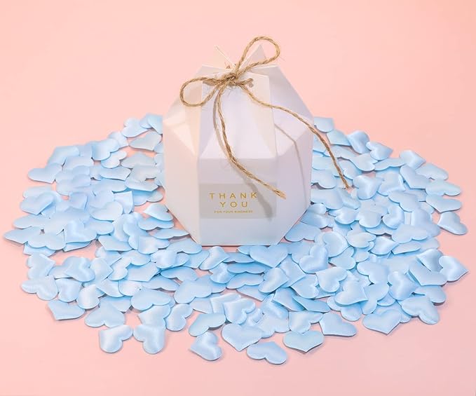 ONLYKXY 200Pcs Sponge Confetti Decor Flower Confetti Heart Shape Petals Confetti Table Wedding Decoration Glitter Confetti for Wedding Party Valentine's Day Scatter Ponge Petal Confetti (Blue)