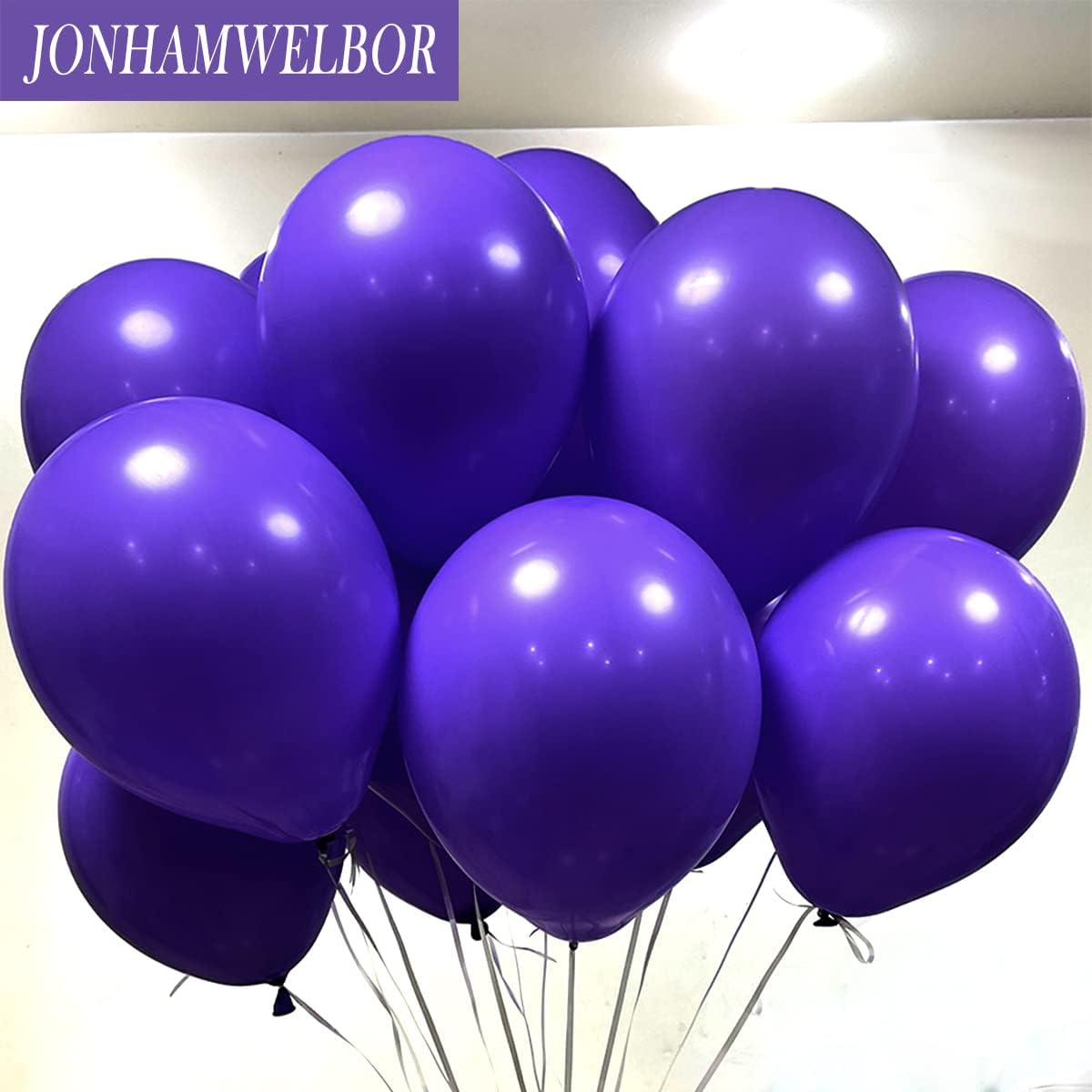 Jonhamwelbor Dark Purple Balloons 12 inch 100 Pack Deep Royal Purple Latex Balloons for Women Girl Birthday Baby Shower Wedding Bachelorette Party Decorations